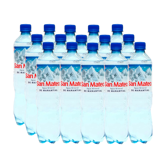 Agua San Mateo con gas 350 ml x 15 botella Distribuidor de bidones de